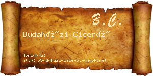 Budaházi Ciceró névjegykártya